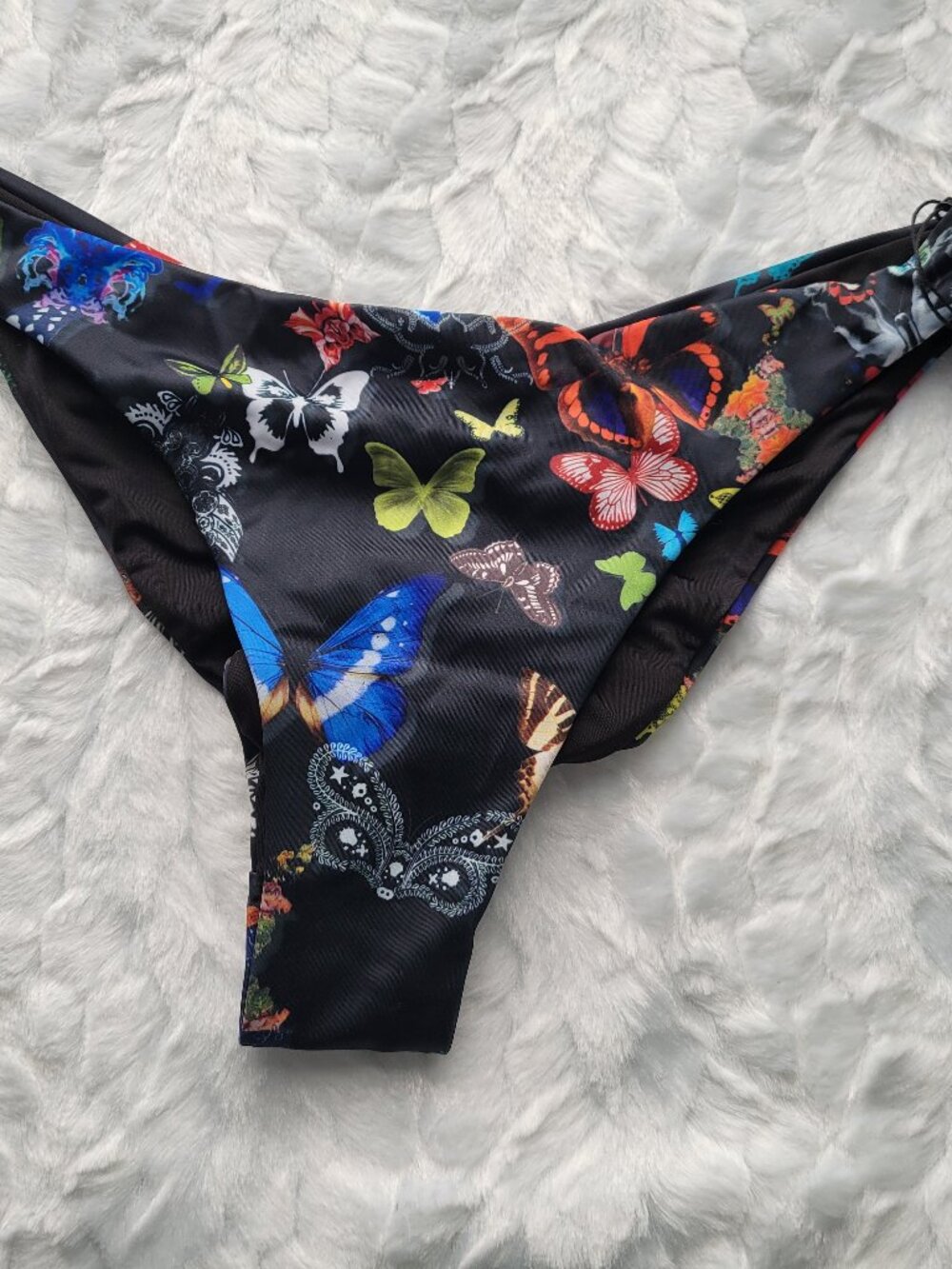 Swiminista Black Bikini Bottom Womens Large Swim Butterfly Christian Lacroix NWT